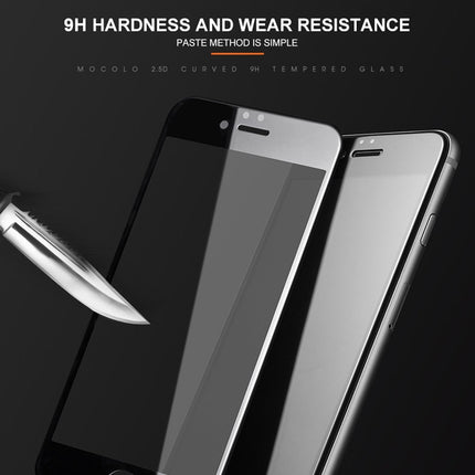 mocolo 0.33mm 9H 2.5D Silk Print Tempered Glass Film for iPhone 8 Plus & 7 Plus (Black)-garmade.com