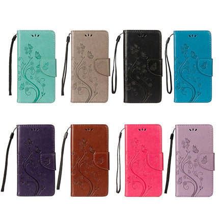 Embossed Butterfly Pattern Horizontal Flip Leather Case with Card Slot & Holder & Wallet & Lanyard For iPhone XR (Grey)-garmade.com