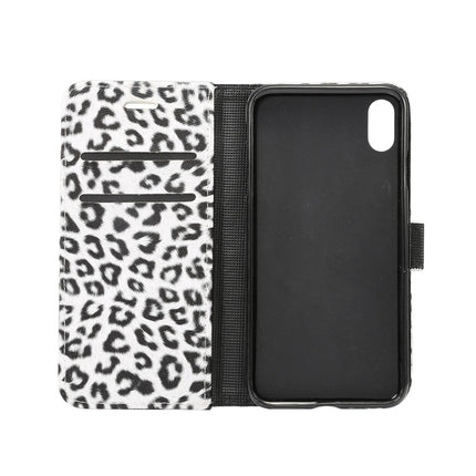 Leopard Pattern Horizontal Flip Leather Case for iPhone XR, With Holder & Card Slots(White)-garmade.com
