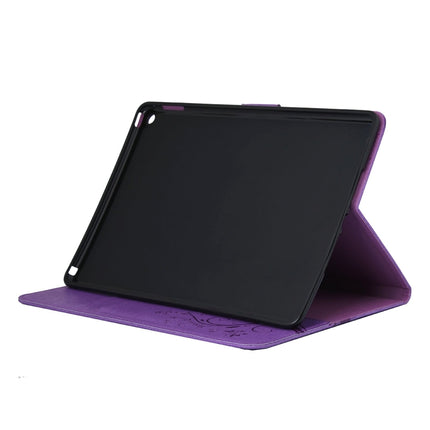 For iPad 4 Pressed Flowers Butterfly Pattern Horizontal Flip PU Leather Case with Magnetic Buckle & Holder & Card Slots & Wallet(Purple)-garmade.com