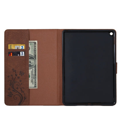 For iPad 4 Pressed Flowers Butterfly Pattern Horizontal Flip PU Leather Case with Magnetic Buckle & Holder & Card Slots & Wallet(Brown)-garmade.com