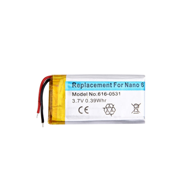 Rechargeable Li-ion Battery for iPod nano 6th 3.7V 0.39Whr-garmade.com