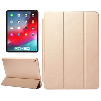 Horizontal Flip Solid Color Leather Case for iPad Pro 11 inch (2018), with Three-folding Holder & Wake-up / Sleep Function (Gold)-garmade.com