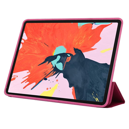 Horizontal Flip Solid Color Leather Case for iPad Pro 11 inch (2018), with Three-folding Holder & Wake-up / Sleep Function (Magenta)-garmade.com