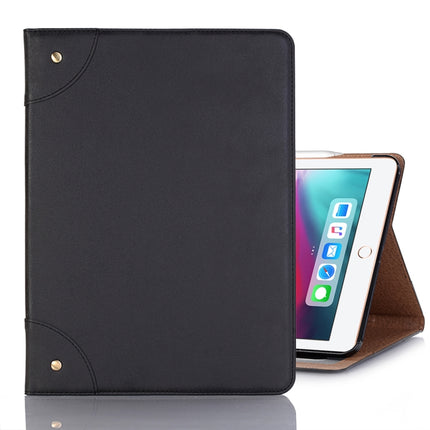 Retro Book Style Horizontal Flip PU Leather Case for iPad Pro 12.9 inch (2018), with Holder & Card Slots & Wallet (Black)-garmade.com