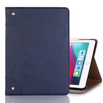 Retro Book Style Horizontal Flip PU Leather Case for iPad Pro 12.9 inch (2018), with Holder & Card Slots & Wallet (Navy Blue)-garmade.com