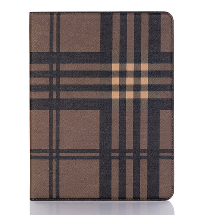 Plaid Texture Horizontal Flip PU Leather Case for iPad Pro 12.9 inch (2018), with Holder & Card Slots & Wallet (Coffee)-garmade.com