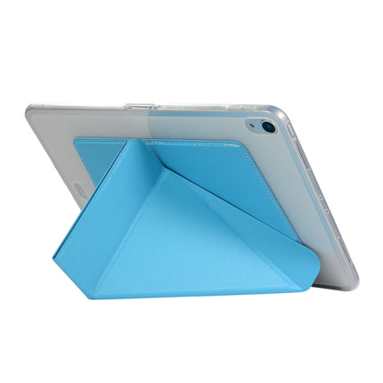 PU Leather Case for iPad Pro 11 inch (2018), with Multi-folding Holder & Sleep / Wake-up Function(Lake Blue)-garmade.com