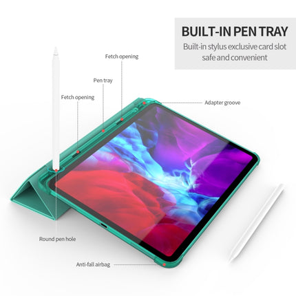 Multi-folding TPU Leather Tablet Case for iPad Pro 11 2022 / 2021 / 2020 / 2018 (Dark Blue)-garmade.com