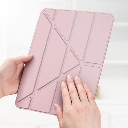Multi-folding TPU Leather Tablet Case for iPad Pro 11 2022 / 2021 / 2020 / 2018 (Rose Gold)-garmade.com