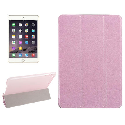 Silk Texture Horizontal Flip Leather Case with Three-Folding Holder for iPad Mini 2019(Pink)-garmade.com
