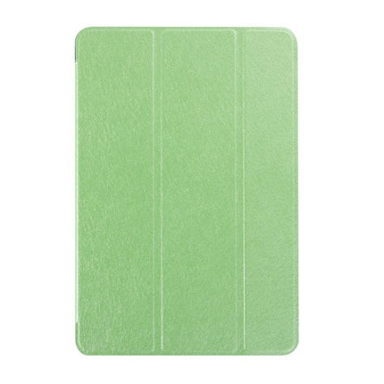 Silk Texture Horizontal Flip Leather Case with Three-Folding Holder for iPad Mini 2019 (Green)-garmade.com