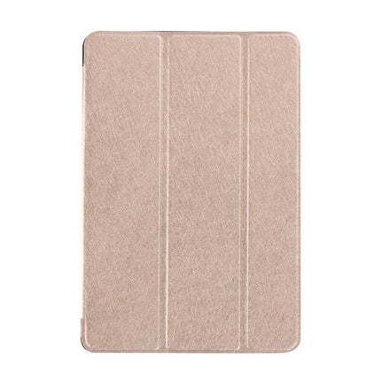 Silk Texture Horizontal Flip Leather Case with Three-Folding Holder for iPad Mini 2019 (Gold)-garmade.com