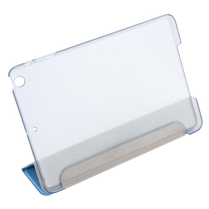 Silk Texture Horizontal Flip Leather Case with Three-Folding Holder for iPad Mini 2019 (Blue)-garmade.com