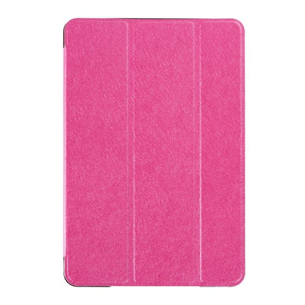 Silk Texture Horizontal Flip Leather Case with Three-Folding Holder for iPad Mini 2019 (Magenta)-garmade.com