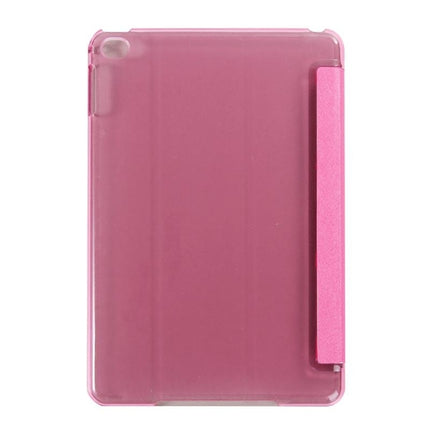 Silk Texture Horizontal Flip Leather Case with Three-Folding Holder for iPad Mini 2019 (Magenta)-garmade.com