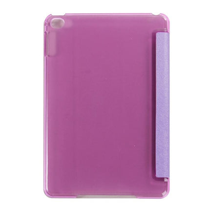 Silk Texture Horizontal Flip Leather Case with Three-Folding Holder for iPad Mini 2019 (Purple)-garmade.com