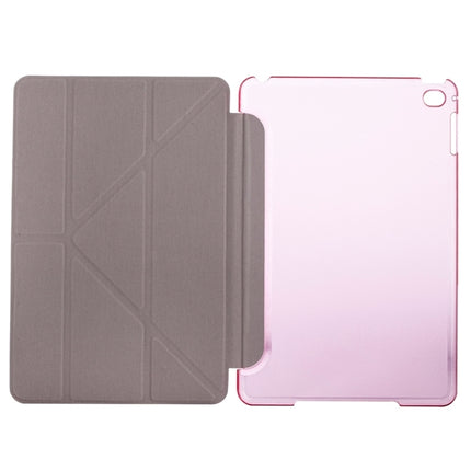 Transformers Style Silk Texture Horizontal Flip Solid Color Leather Case with Holder for iPad Mini 2019(Pink)-garmade.com