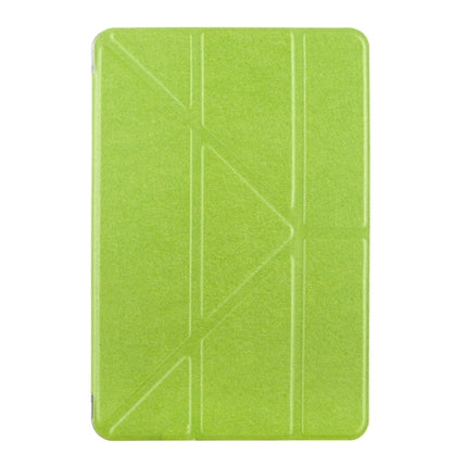 Transformers Style Silk Texture Horizontal Flip Solid Color Leather Case with Holder for iPad Mini 2019 (Green)-garmade.com