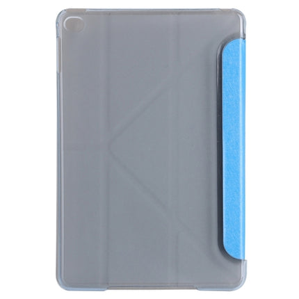 Transformers Style Silk Texture Horizontal Flip Solid Color Leather Case with Holder for iPad Mini 2019 (Blue)-garmade.com