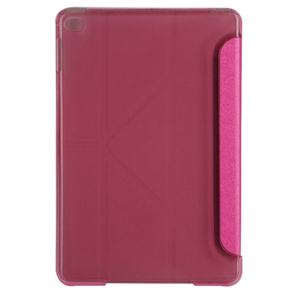 Transformers Style Silk Texture Horizontal Flip Solid Color Leather Case with Holder for iPad Mini 2019 (Magenta)-garmade.com