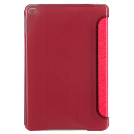 Transformers Style Silk Texture Horizontal Flip Solid Color Leather Case with Holder for iPad Mini 2019 (Red)-garmade.com