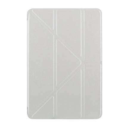 Transformers Style Silk Texture Horizontal Flip Solid Color Leather Case with Holder for iPad Mini 2019 (Silver)-garmade.com