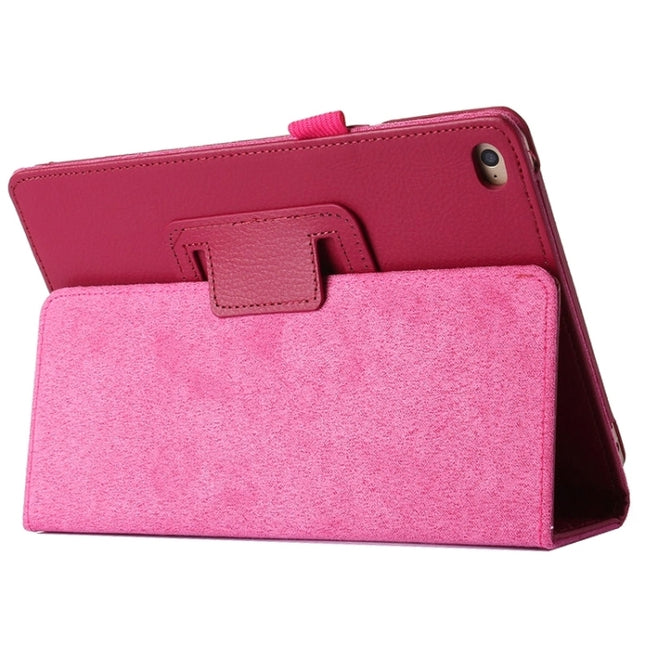 Litchi Texture Horizontal Flip PU Leather Protective Case with Holder for iPad Mini 2019 (Magenta)-garmade.com