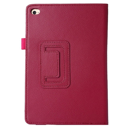 Litchi Texture Horizontal Flip PU Leather Protective Case with Holder for iPad Mini 2019 (Magenta)-garmade.com