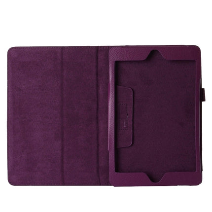 Litchi Texture Horizontal Flip PU Leather Protective Case with Holder for iPad Mini 2019 (Purple)-garmade.com