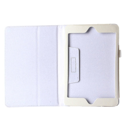 Litchi Texture Horizontal Flip PU Leather Protective Case with Holder for iPad Mini 2019 (White)-garmade.com