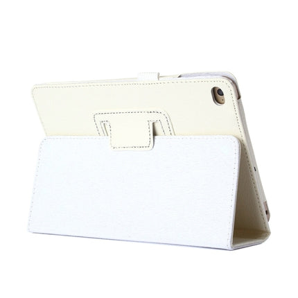 Litchi Texture Horizontal Flip PU Leather Protective Case with Holder for iPad Mini 2019 (White)-garmade.com