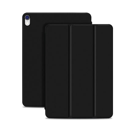 Horizontal Flip Ultra-thin Double-sided Clip Magnetic PU Leather Case for iPad Pro 12.9 inch (2018), with Three-folding Holder & Sleep / Wake-up Function(Black)-garmade.com