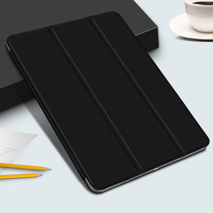 Horizontal Flip Ultra-thin Double-sided Clip Magnetic PU Leather Case for iPad Pro 12.9 inch (2018), with Three-folding Holder & Sleep / Wake-up Function(Black)-garmade.com