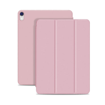 Horizontal Flip Ultra-thin Double-sided Clip Magnetic PU Leather Case for iPad Pro 12.9 inch (2018), with Three-folding Holder & Sleep / Wake-up Function(Rose Gold)-garmade.com