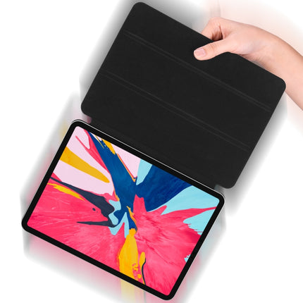 Horizontal Flip Ultra-thin Double-sided Clip Magnetic PU Leather Case for iPad Pro 12.9 inch (2018), with Three-folding Holder & Sleep / Wake-up Function(Rose Gold)-garmade.com