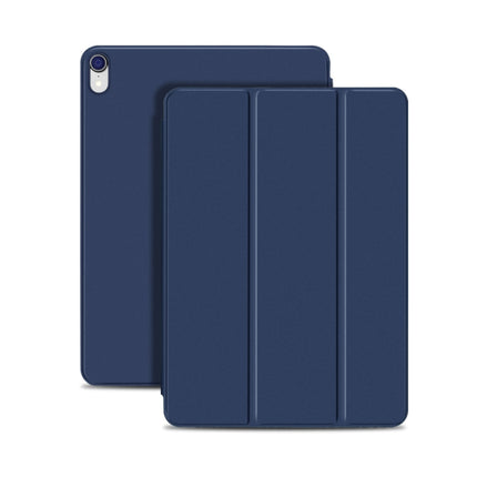 Horizontal Flip Ultra-thin Double-sided Clip Magnetic PU Leather Case for iPad Pro 11 inch (2018) / iPad Air (2020) 10.9, with Three-folding Holder & Sleep / Wake-up Function(Dark Blue)-garmade.com