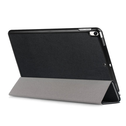 Custer Texture Horizontal Flip Leather Case for iPad Air 2019 10.5 inch, with Three-folding Holder & Sleep / Wake-up Function (Black)-garmade.com