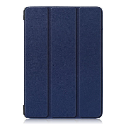 Custer Texture Horizontal Flip Leather Case for iPad Air 2019 10.5 inch, with Three-folding Holder & Sleep / Wake-up Function (Dark Blue)-garmade.com