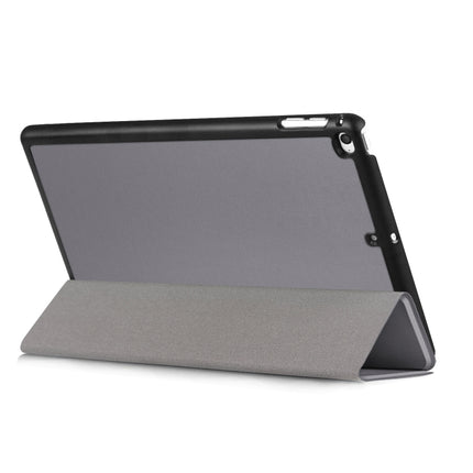 Custer Texture Horizontal Flip Leather Case for iPad Mini 2019 & Mini 4, with Three-folding Holder & Sleep / Wake-up Function (Grey)-garmade.com