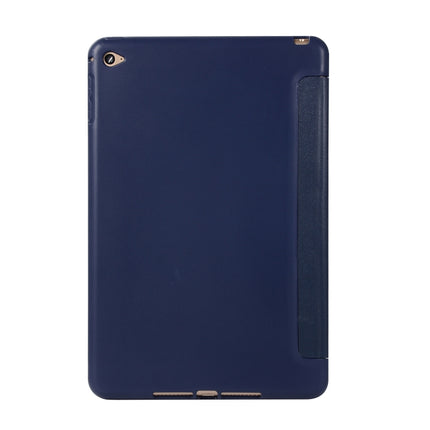 Honeycomb TPU Bottom Case Horizontal Deformation Flip Leather Case for iPad Mini 2019，with Holder (Dark Blue)-garmade.com