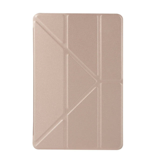 Honeycomb TPU Bottom Case Horizontal Deformation Flip Leather Case for iPad Mini 2019，with Holder (Gold)-garmade.com