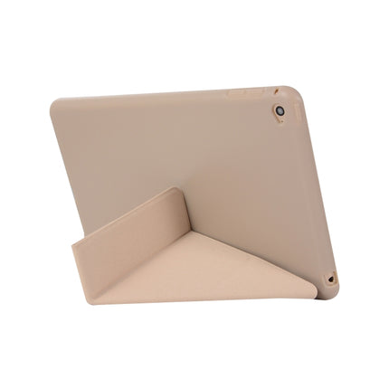 Honeycomb TPU Bottom Case Horizontal Deformation Flip Leather Case for iPad Mini 2019，with Holder (Gold)-garmade.com