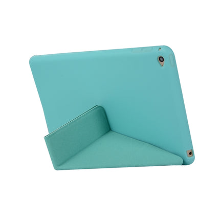 Honeycomb TPU Bottom Case Horizontal Deformation Flip Leather Case for iPad Mini 2019，with Holder (Mint Green)-garmade.com