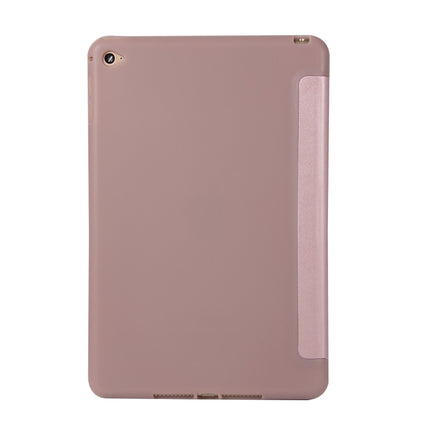 Honeycomb TPU Bottom Case Horizontal Deformation Flip Leather Case for iPad Mini 2019，with Holder (Rose Gold)-garmade.com