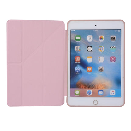 Honeycomb TPU Bottom Case Horizontal Deformation Flip Leather Case for iPad Mini 2019，with Holder (Rose Gold)-garmade.com