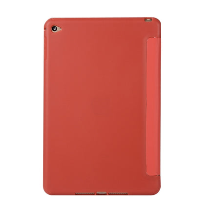 Honeycomb TPU Bottom Case Horizontal Deformation Flip Leather Case for iPad Mini 2019，with Holder (Red)-garmade.com