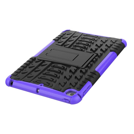 Tire Texture TPU+PC Shockproof Case for iPad Mini 2019, with Holder (Purple)-garmade.com