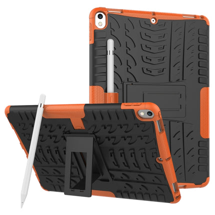 Tire Texture TPU+PC Shockproof Case for iPad Air 2019 / Pro 10.5 inch, with Holder & Pen Slot(Orange)-garmade.com