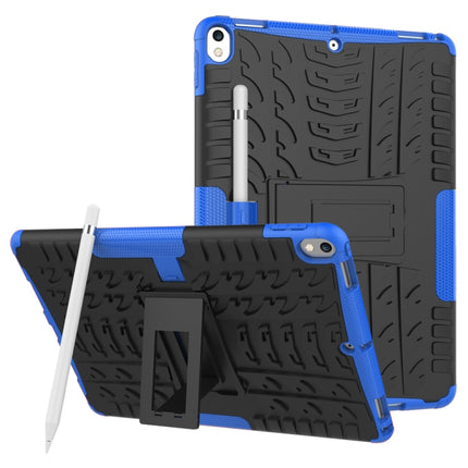 Tire Texture TPU+PC Shockproof Case for iPad Air 2019 / Pro 10.5 inch, with Holder & Pen Slot(Blue)-garmade.com